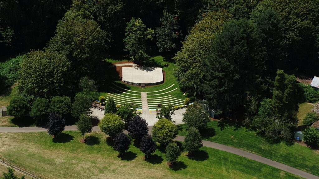 Aerial view of outdoor amphitheater