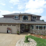 Aerial view of a new home