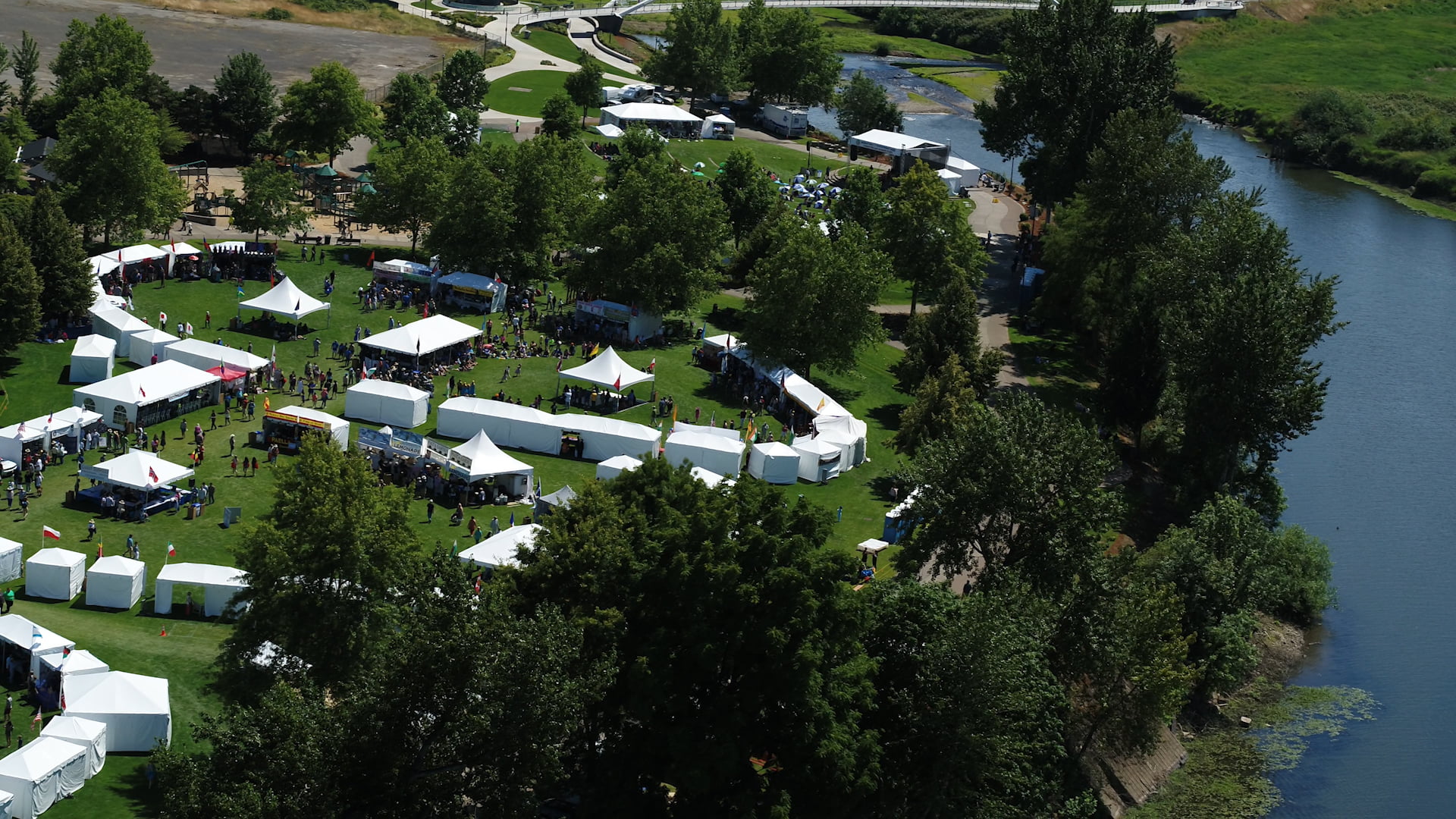 Aerial view of Salem World Beat event