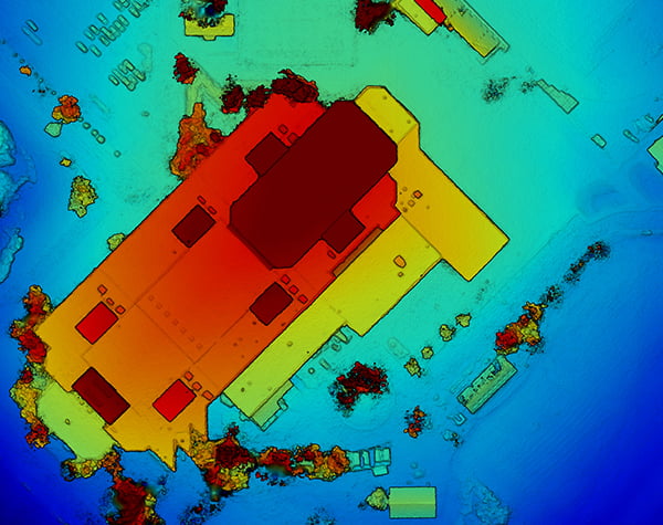 Aerial 2D view of a levels of building