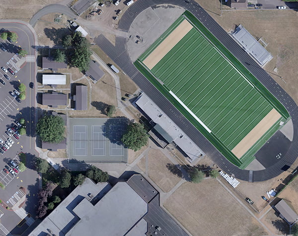 Overview of a new football field